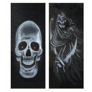 Rideaux Halloween sonores et lumineux - 100 % Polyester - 64 x 160 cm - Noir