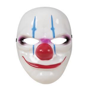 Masque de clown Halloween - Plastique et polyester - 18 x 18 cm - Multicolore
