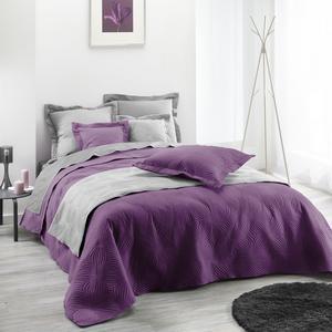 Couvre-lit 2 personnes Florencia - 220 x 240 cm - Violet prune