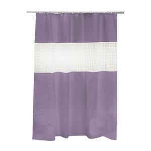 Rideau de douche - 180 x 200 cm - Violet et blanc
