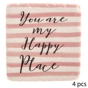 Sous verre resine x 4 10,2 cm you are my happy place