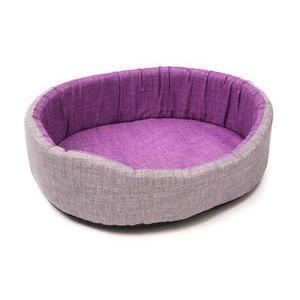 Corbeille ovale en mousse pour chien ou chat - 60 x 55 x 14 cm - Différents modèles - Violet