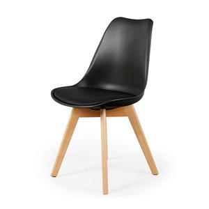 Chaise scandinave coque avec coussin - Noir