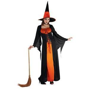 Costume de sorcière orange - Taille adulte  - L 40 x H 3.5 x l 29 cm - Orange - PTIT CLOWN