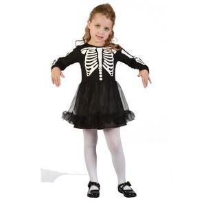 Costume de squelette pour fille - Taille bébé (80 à 92 cm) - L 48 x H 3 x l 44 cm - Noir - PTIT CLOWN