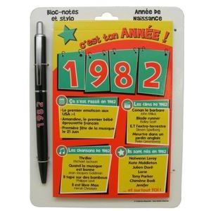 Bloc-note + stylo année 1982
