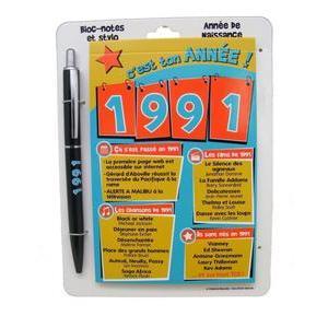 Bloc-note + stylo année 1991