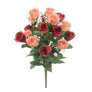 Bouquet de roses et gypsophiles - Rose, rouge