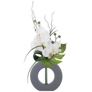 Composition d'orchidées avec vase - Gris