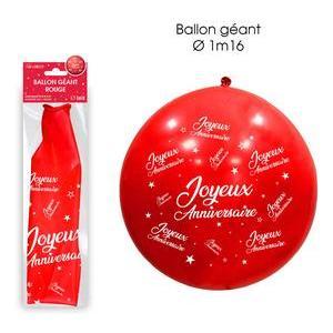 Ballon géant joyeux anniversaire rouge