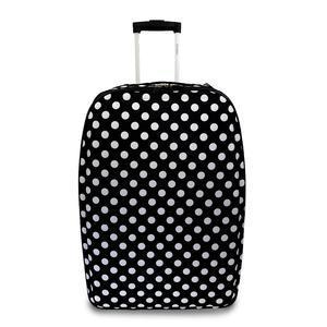 Alicante - set de 3 valises noir à points blancs grand modèle - H 65 x L 46 x 20 cm