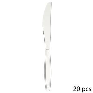 Couteau plastique x 20 blanc transparent