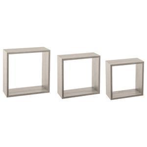 3 étagères Fixy cube - Chêne gris