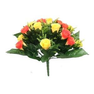 Bouquet de boutons de rose synthétiques - H 36 cm - Multicolore