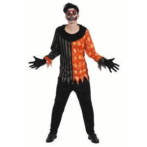 Costume clown de l'horreur - Taille adulte  - L 40 x H 1 x l 30 cm - Orange, noir - PTIT CLOWN