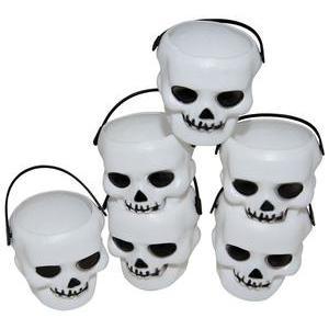 6 mini-pots tête de mort - L 16 x H 6.5 x l 18 cm - Noir - PTIT CLOWN
