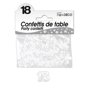 Confettis de table 18 ans blanc