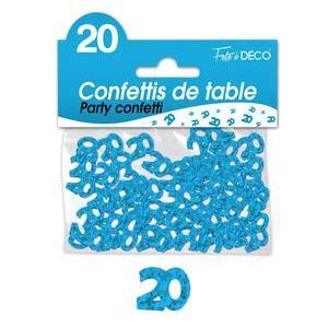 Confettis de table 20 ans bleu