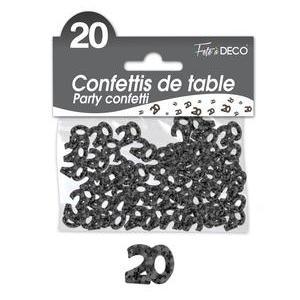 Confettis de table 20 ans noir