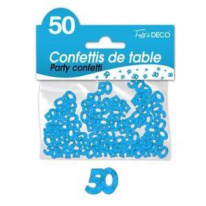 Confettis de table 50 ans bleu
