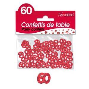 Confettis de table 60 ans rouge