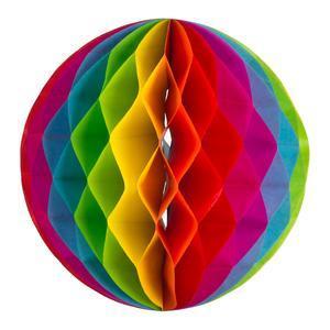 3 boules alvéolées Arc-en-ciel - 28 cm - Multicolore