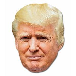 Masque carton Donald Trump - Taille adulte unique - L 30 x l 25 cm - Multicolore - PTIT CLOWN