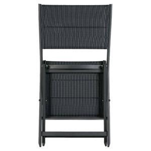 Chaise pliante Allure - 47 x 59 x H 88 cm - Noir poivre, gris graphite - HESPERIDE
