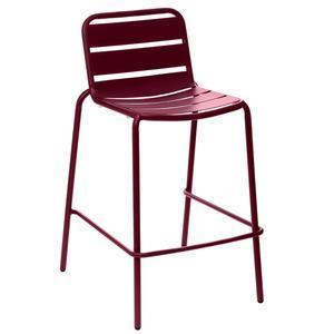 Chaise haute Phuket - 55.5 x 62 x H 94.5 cm - Rouge bordeaux - HESPERIDE
