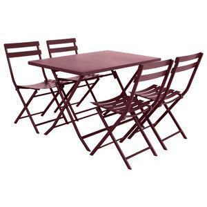 Table Greensboro rectangulaire - 110 x 70 x H 71 cm - Rouge bordeaux - HESPERIDE