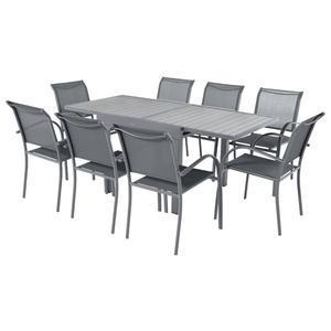 Table Piazza extensible - 90/180 x 90 x H 75 cm - Gris - HESPERIDE