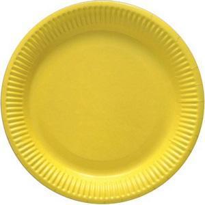Assiettes carton rondes jaune diam 23 cm x 8 pièces Gappy