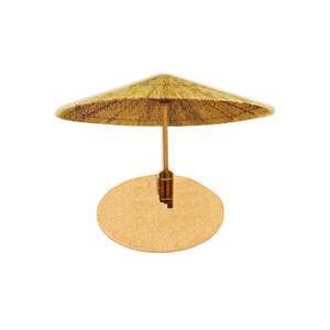 Déco de table parasol sur socle sable - 15 x 11 x 10 cm - Multicolore