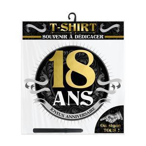 T-shirt coupé homme Anniversaire 18 ans - Taille adulte unique - Différents âges disponibles - Blanc, noir, noir