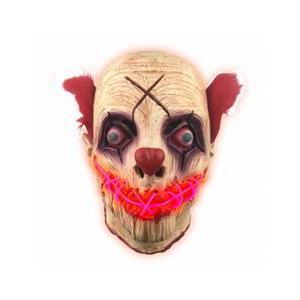 Masque d'Halloween lumineux Clown sourire néon - L 18 x H 26 x l 10 cm - Multicolore