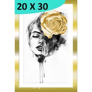 Tableau Esprit de rose - L 30 x l 20 cm - Jaune - VUE SUR IMAGE