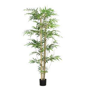 Bambou artificiel 4 troncs - H 210 cm - Vert