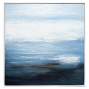 Toile peinte abstraite - 77.2 x P 4.5 x H 78 cm - Bleu - ATMOSPHERA