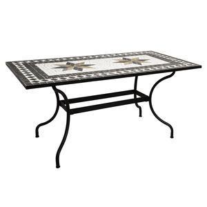 Table à manger rectangulaire Kipos en mosaïque - 160 x 90 x H 74,5 cm - ATMOSPHERA