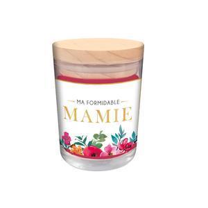 Bougie parfumée ''Formidable mamie'' - ø 7 x H 9.2 cm - Rouge, multicolore