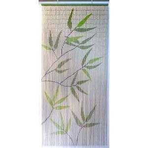 Rideau de porte en bambou - 90 x 200 cm - Imprimé feuilles de bambou