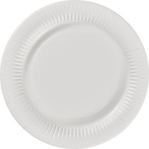 100 assiettes jetables en carton - Ø 23 cm - Blanc