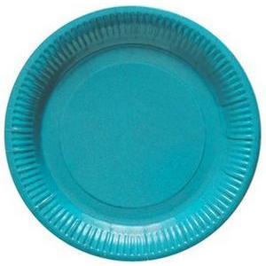 8 assiettes en carton rondes - ø 18 cm - Turquoise