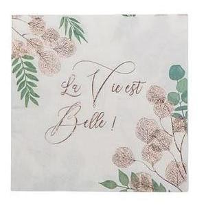 16 serviettes "la vie est belle" - 33 cm