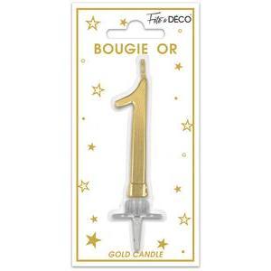 Bougie chiffre 1 - Or