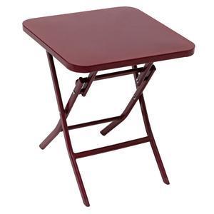 Table pliante en acier coloré Greensboro - 40 x 40 x H 45 cm - Bordeaux - HESPERIDE