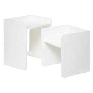 Bureau avec chaise encastrable - L 38 x P 34 x H 45 cm - Blanc - ATMOSPHERA