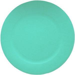 10 assiettes en carton - Ø 23 cm - Turquoise