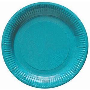 8 assiettes à dessert en carton - ø 18 cm - Turquoise
