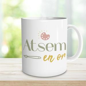 Mug "ATSEM en or" - Blanc